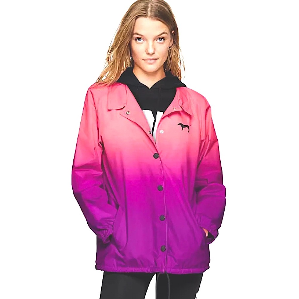 Pink lightweight ombré jacket. Size large.